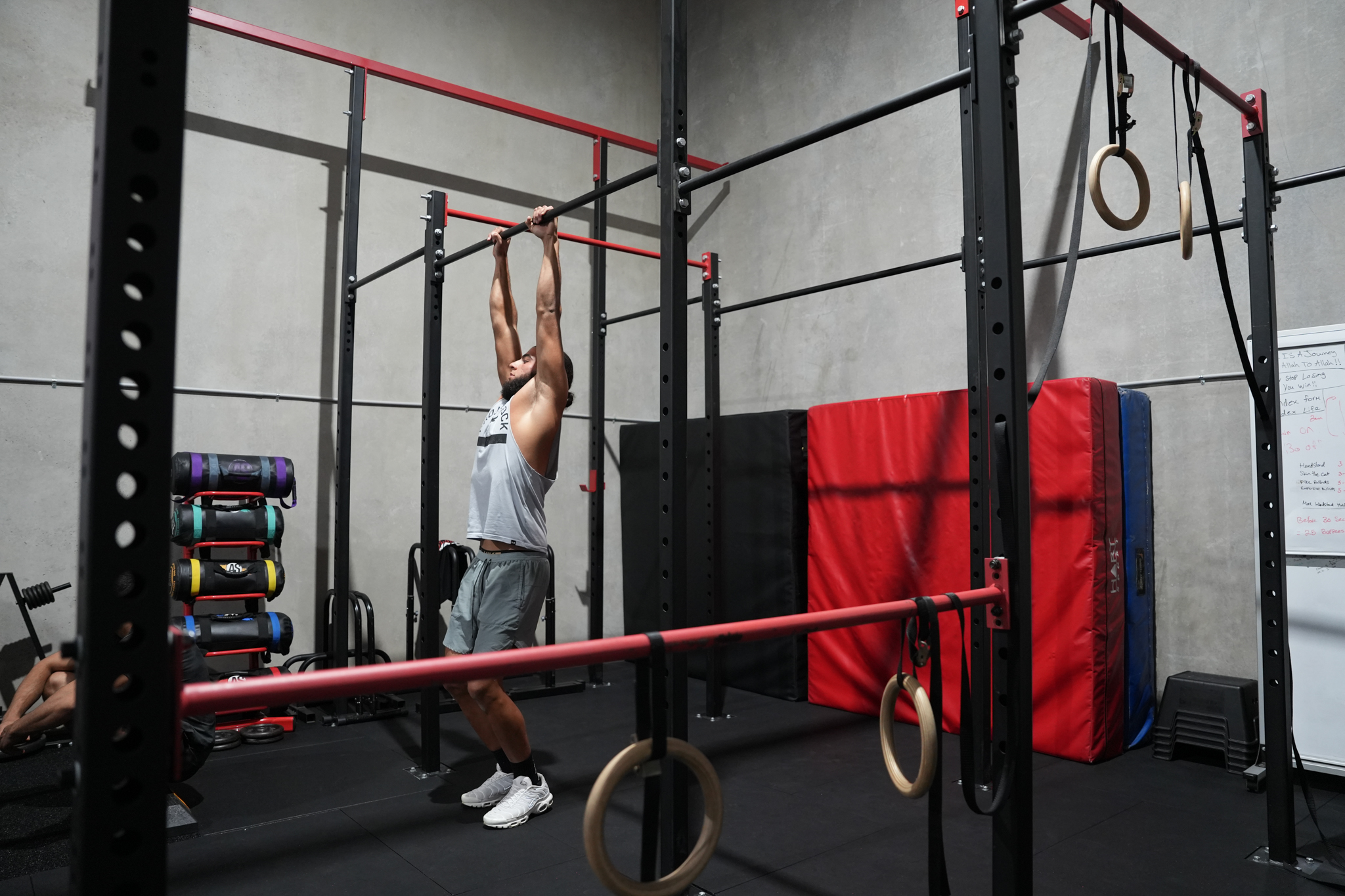 Member doing pull up in ARTOC studio